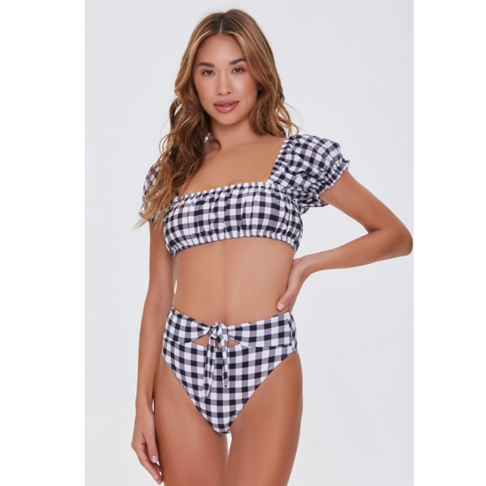 Forever 21 gingham high rise bikini